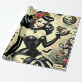  Gothic meisje illustratie Cadeaupapier (Uitgerold)