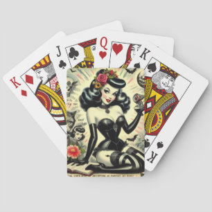 Gothic meisje illustratie Pokerkaarten