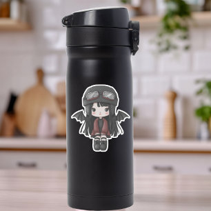 Gothic Meisje Piloot Vleugels Cutie Gepersonalisee Sticker