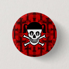 Gothic Meisje Schedel & Kruisen Ronde Button 3,2 Cm