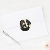 Gothic Meisje Spooky Gothic Christmas Ronde Sticker (Envelop)