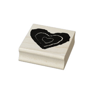 Gothic Melting Love Heart Wood Art Stamp Rubberstempel