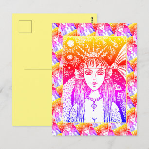 GOTHIC MERMAID, BLACK ZEE SIREN FANTASY WHIMSY BRIEFKAART