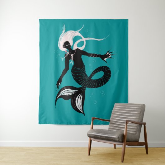 Gothic Mermaid Dark Fantasy Magic Zee Creater Wandkleed (In situ)