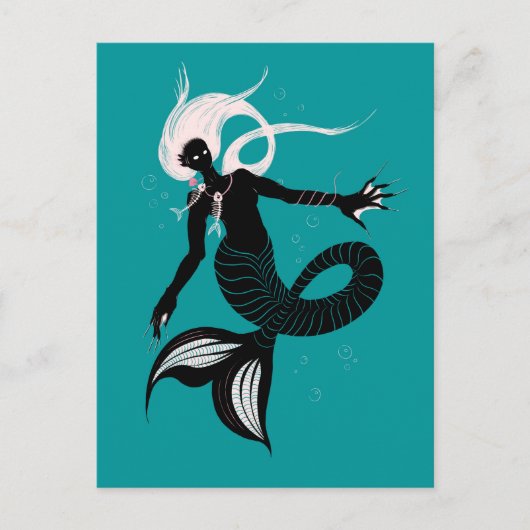 Gothic Mermaid Dark Fantasy Zee Creater Briefkaart (Voorkant)