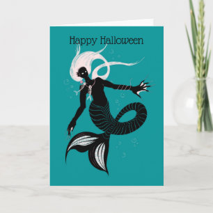 Gothic Mermaid Dark Zee Creature Halloween Kaart