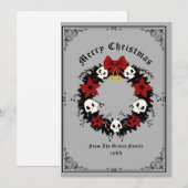 Gothic Merry Kerstmis Wreath Holiday Kaart (Voorkant / Achterkant)