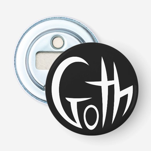 Gothic (met letters) button flesopener (Voorkant)
