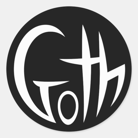 Gothic (met letters) ronde sticker (Voorkant)