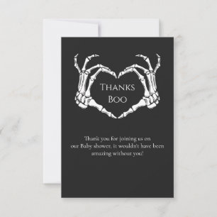 Gothic Minimal Skeleton Baby shower Dank u Kaart