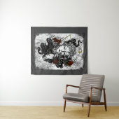 Gothic Mirror Meisje Rozen Wandkleed (In Situ (horizontaal))