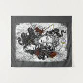 Gothic Mirror Meisje Rozen Wandkleed (Voorkant (horizontaal))