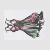 Gothic Mode | Groene en Roze Jurk met Stiletto's Tissuepapier (Voorkant)