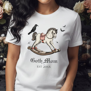 Gothic Mom Roze Victoriaans Rocking Horse Tri-Blend Shirt