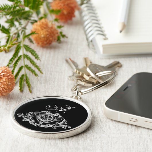 Gothic Monogram Pentacle Sleutelhanger (Zijkant)