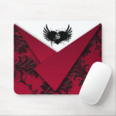 Gothic Monogram Red en Black Baroque Mousepad Muismat (Met muis)