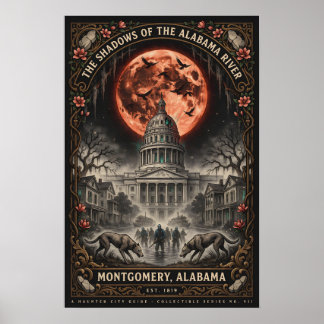 Gothic Montgomery, AL Kunst | Vintage Horror Reize Poster
