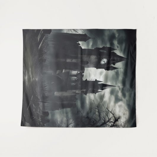 Gothic Moody Dark Castle One Wandkleed (Voorkant (horizontaal))