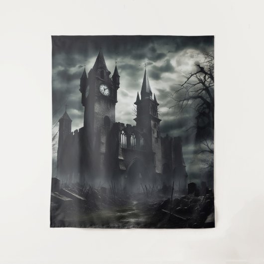 Gothic Moody Dark Castle One Wandkleed (Voorkant)