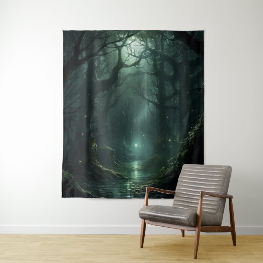 Gothic Moody Dark Enchanted Forest Wandkleed (In situ)