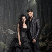 Gothic Moody Dark Forest Rocky Path XLarge Wandkleed