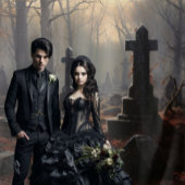 Gothic Moody Dark Graveyard Wandkleed