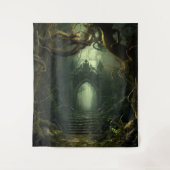 Gothic Moody Donker Verdraaide Bomen & Boog Wandkleed (Voorkant)