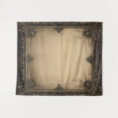 Gothic Moody Donker Zwart & Oud Ivoor Vines & Skul Wandkleed (Voorkant (horizontaal))