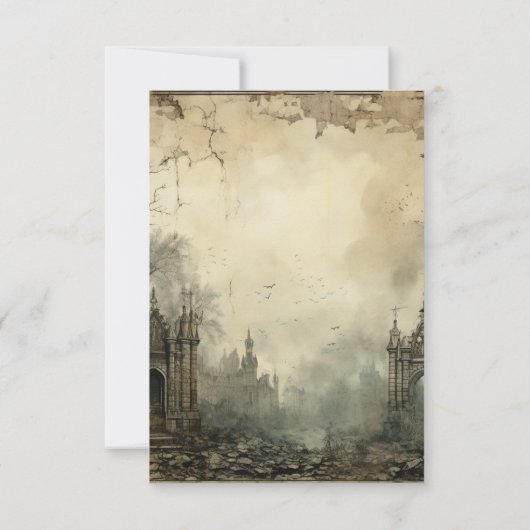 Gothic Moody Scenes  Cream & Black Save The Date (Achterkant)