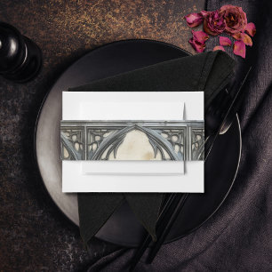 Gothic Moody Scenes  Cream & Black Uitnodigingen Wikkel