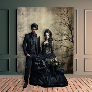 Gothic Moody Scènes Donker Bos Cream & Zwart Wandkleed