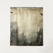 Gothic Moody Scenes  Ruins Cream & Black Wandkleed (Voorkant)