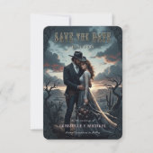 Gothic Moody Western Cowboy Wedding Save The Date (Devant)