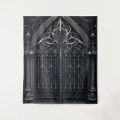 Gothic Moody Zwart Gebogen Deur Wandkleed (Voorkant)