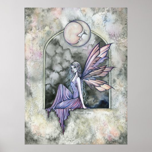 Gothic Moon Fairy Art Poster Print (Voorkant)