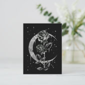 Gothic Moon Roos Crescent Witchy Art Briefkaart (Staand voorkant)