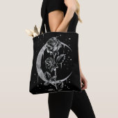 Gothic Moon Roos Crescent Witchy Art Draagtas (Dichtbij)
