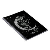 Gothic Moon Roos Crescent Witchy Art Notitieboek (Rechterzijde)