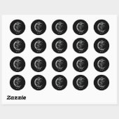 Gothic Moon Roos Crescent Witchy Art Ronde Sticker (Vel)
