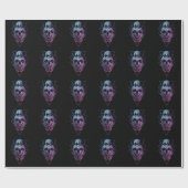 Gothic Moon Skull Gothic Wicca Crescent Lunar Moth Cadeaupapier (Vlak)