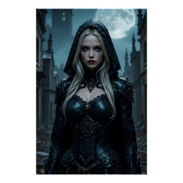 Gothic Moon Warrior Perfect Poster