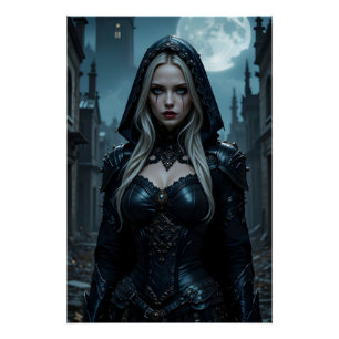 Gothic Moon Warrior Perfect Poster