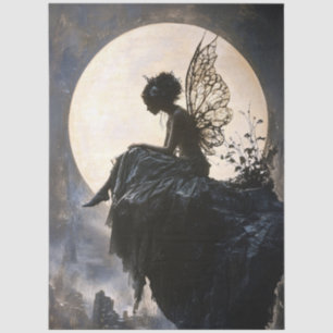 Gothic Moonlight Fairy Decoupage Tissuepapier