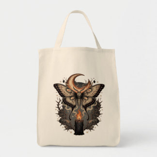 Gothic Mot Maan Halloween Boodschappentas Tote Bag