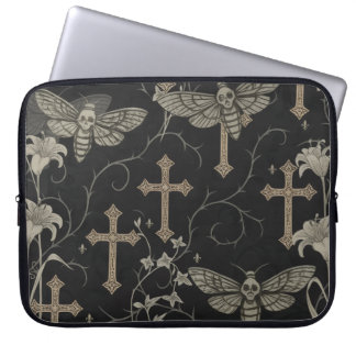 Gothic Moth & Cross Laptop Hoes
