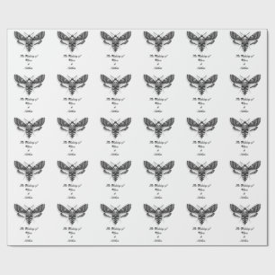 Gothic Moth Skull Wedding – Donker Elegant Cadeaupapier