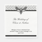Gothic Moth Skull Wedding Program – Donker Elegant Servet (Voorkant)