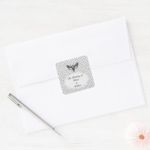 Gothic Motten schedel Bruiloft – Donkere Elegantie Vierkante Sticker