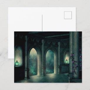 Gothic Mystic Castel Palace Doors Briefkaart