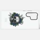  Gothic Navy Blue Rozen Samsung Galaxy Hoesje (Achterkant horizontaal)